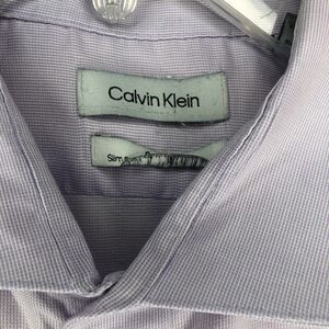 Calvin Klein Steel+ Slim Fit Stretch Non Iron Dress Shirt purple XL 17-36/37